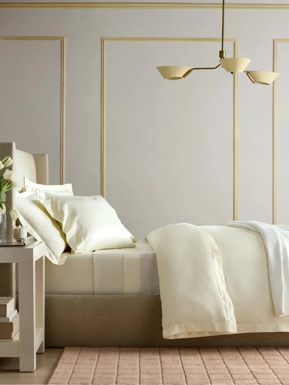 New Quince Signature Giza Cotton Sateen Duvet Cover Set King/CalKing -Ivory $174